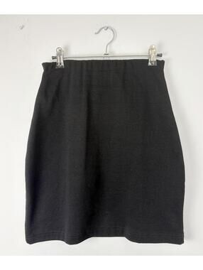Vintage 80s 90s Black Knit Short Stretch Pencil Skirt Small / Medium